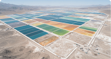 Aerial view of evaporation ponds representing policy advisory
